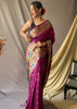 Wine Purple Woven Paithani Silk Saree