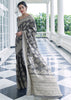 SILVER GRAY LUCKNOWI CHIKANKARI COTTON PRINCESS SAREE (5899939971223)