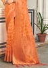 GAJARI PEACH BANARASI ORGANZA SILK SAREE