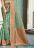 AQUA GREEN BANARASI ORGANZA SILK SAREE