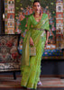 Lime Green Woven Banarasi Organza Silk Saree