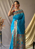 ANGEL BLUE WOVEN PAITHANI SILK SAREE