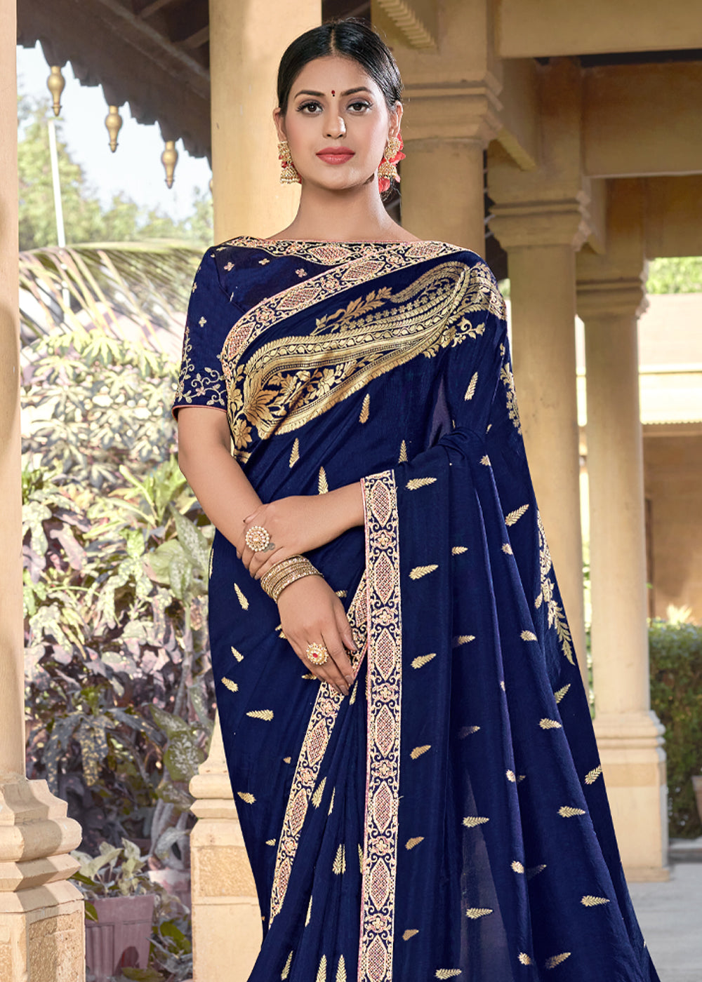 Indigo Blue Banarasi Art Silk Saree | Art silk sarees, Silk sarees online,  Silk sarees