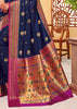 ROYAL BLUE WOVEN PAITHANI SILK SAREE (6586253836481)