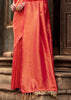 SUNSHINE RED BRONZE ZARI WOVEN KANJIVARAM SILK SAREE