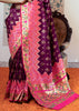 PARINEETA: Wine purple Banarasi Saree with Beautiful Paithani Border