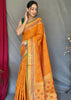 MUSTARD YELLOW WOVEN PATOLA SILK SAREE