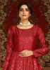 FESTIVE RED SEMI STITCHED ANARKALI (6900465402049)