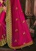 RANI PINK WOVEN BANARASI SILK SAREE WITH EMBROIDERED BLOUSE (6639029158081)