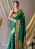 FOREST GREEN WOVEN PAITHANI SILK SAREE