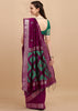 WINE PURPLE WOVEN TEXTURED COTTON SILK SAREE