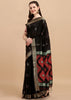 ROYAL BLACK WOVEN TEXTURED COTTON SILK SAREE