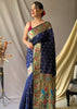 NAVY BLUE WOVEN PAITHANI SILK SAREE