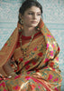 GOLDEN RED WOVEN PAITHANI ZARI SAREE (6060255346881)