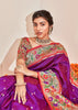 Morbagh : Paithani Saree in the Shades of Purple and Golden Red Festive Border (6894243676353)