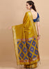 MUSTARD YELLOW WOVEN TEXTURED COTTON SILK SAREE