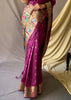 Wine Purple Woven Paithani Silk Saree