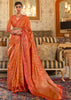 SALSA ORANGE WOVEN BANARASI TUSSAR SILK SAREE WITH BROCADE BLOUSE (6623515443393)