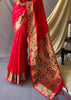 Gorgeous Festive Red Woven Paithani Silk Saree