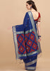 DAZZLING BLUE WOVEN TEXTURED COTTON SILK SAREE