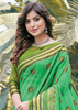 GREEN FLASH WOVEN COTTON SAREE (6846877565121)