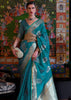 TEAL BLUE WOVEN BANARASI ORGANZA SILK SAREE