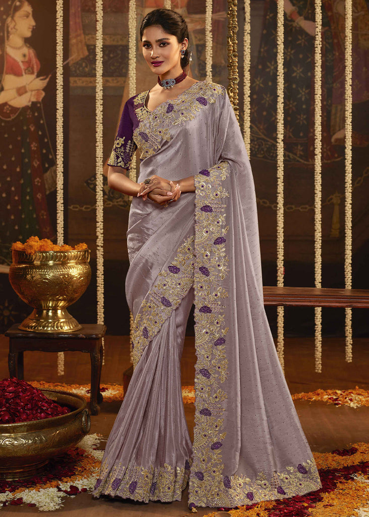 cotton light lavender purple saree with blouse, - Cotton Handlooms - Sarees  - Cotton Saree