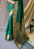 FOREST GREEN WOVEN PAITHANI SILK SAREE