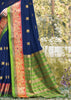 ROYAL BLUE WOVEN COTTON SAREE (6846871666881)