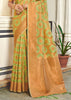 LEAF GREEN BANARASI ORGANZA SILK SAREE