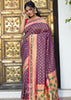 Isha:Khaddi Georgette Handloom Banarasi Saree In The Shades Of Purple