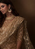 STONE BEIGE HEAVY EMBROIDERED NET SEMI STITCHED SUIT (6652876226753)