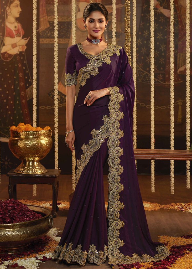 Buy Purple Sarees for Women by Saree mall Online | Ajio.com