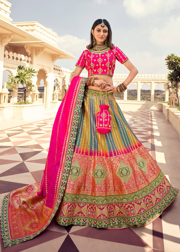 Resham Thread Embroidered Off-White Lehenga Choli LLCV115933