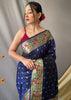 NAVY BLUE WOVEN PAITHANI SILK SAREE