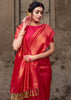 RUBY PINK BRONZE ZARI WOVEN KANJIVARAM SILK SAREE