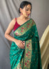 FOREST GREEN WOVEN PAITHANI SILK SAREE