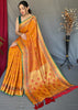 MUSTARD YELLOW WOVEN PATOLA SILK SAREE