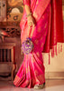 ROYAL GLODEN PINK WOVEN KANJIVARAM SILK SAREE (6916225237185)