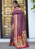 Isha:Khaddi Georgette Handloom Banarasi Saree In The Shades Of Purple