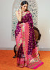 PARINEETA: Wine purple Banarasi Saree with Beautiful Paithani Border