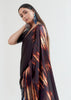 FLAME BROWN AND BLUE PRINT SAGA SAREE (6297936953537)