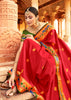 CHERRY RED FESTIVE WOVEN PAITHANI SILK SAREE (6586386776257)