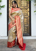 Devastuti:Banarasi Brocade Saree In Shades Of Beige And Red