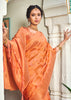 GAJARI PEACH BANARASI ORGANZA SILK SAREE