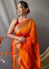 NARANGI ORANGE WOVEN PAITHANI SILK SAREE