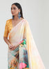 AQUA YELLOW PRINT SAGA SAREE (6297940623553)