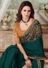 TEAL GREEN DESIGNER EMBROIDERED SATIN SILK SAREE