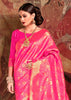 Fuchsia Pink Kanjivaram Saree (5763290824855)