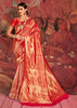 Festive Fiery Red Kanjivaram Saree (5763291447447)